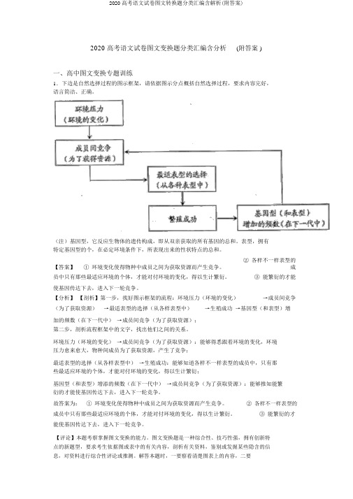 2020高考语文试卷图文转换题分类汇编含解析(附答案)