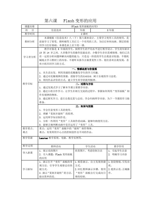 Flash变形面板的应用教案