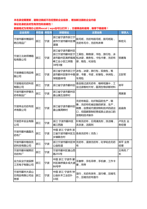 2020新版浙江省宁波产业用布工商企业公司名录名单黄页联系方式大全142家