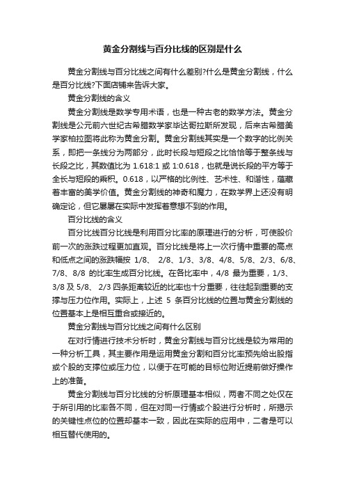 黄金分割线与百分比线的区别是什么