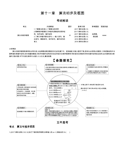 【2019版课标版】高考数学文科精品课件第十一章 算法初步及框图