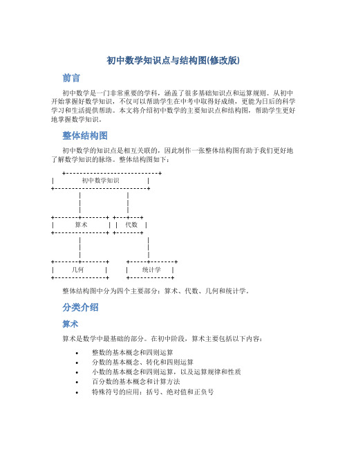 初中数学知识点与结构图(修改版)