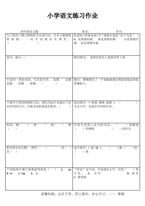 小学四年级语文提优训练VI (83)