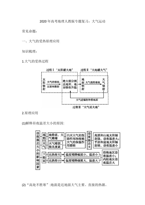 2020年高考地理人教版专题复习学案设计：大气运动