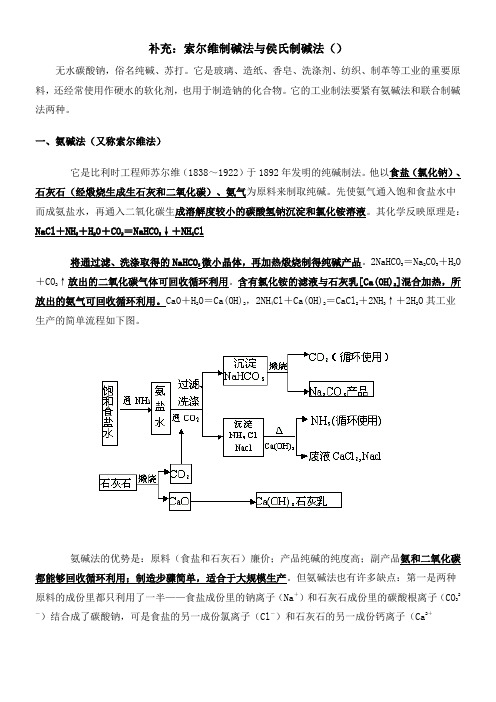 索尔维制碱法与侯氏制碱法