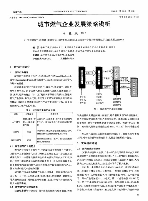 城市燃气企业发展策略浅析