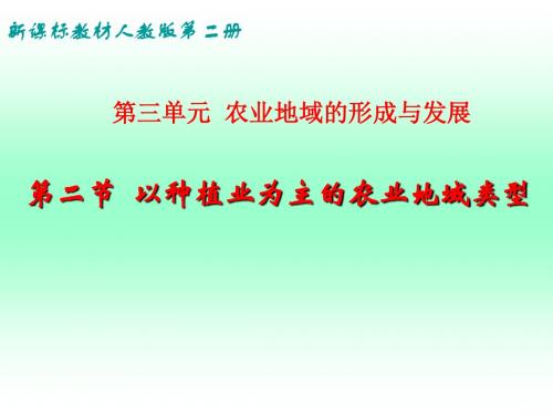 高中地理人教版 必修二 第三章 农业地域的形成与发展 第二节 以种植业为主的农业地域类型(共22张PPT)