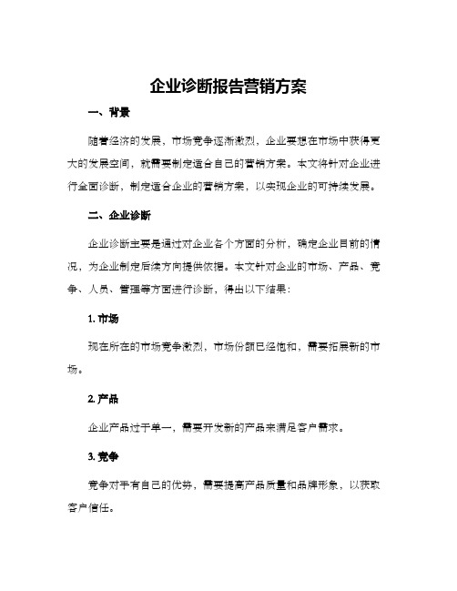 企业诊断报告营销方案