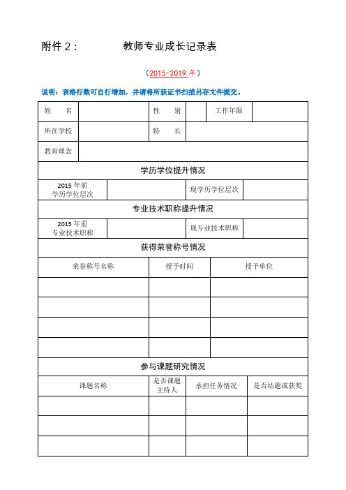 教师专业成长记录表