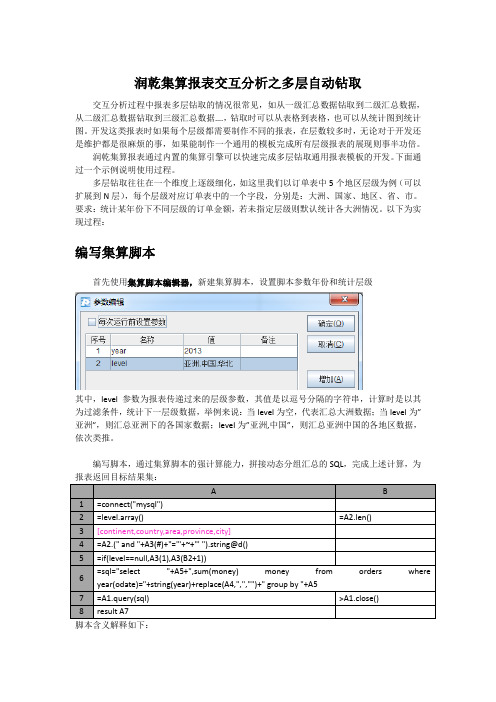 润乾集算报表交互分析之多层自动钻取