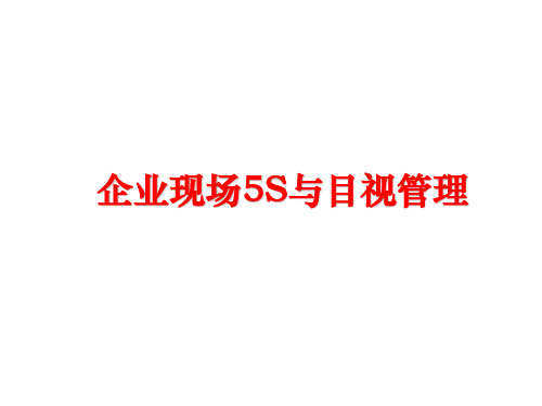 最新企业现场5s与目视ppt课件