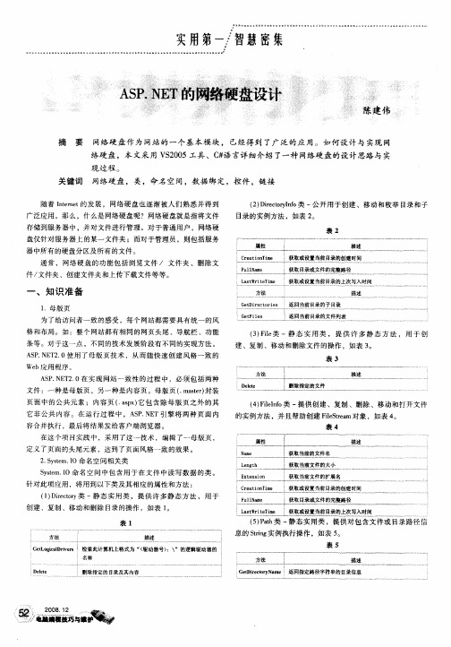 ASP.NET的网络硬盘设计