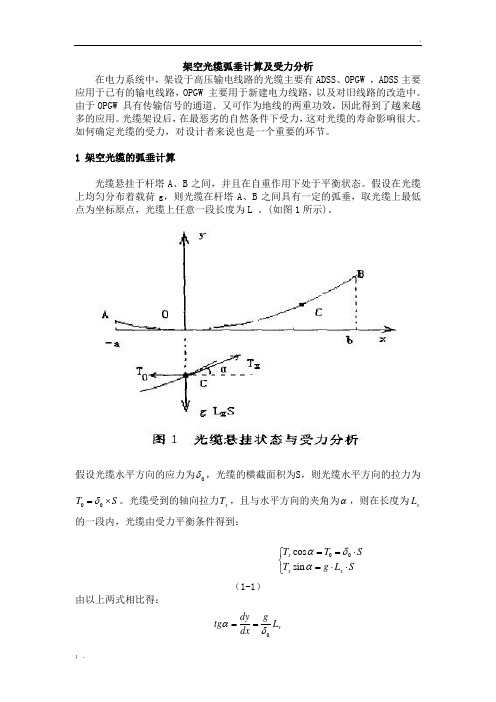 架空光缆弧垂计算及受力分析