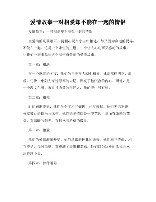 爱情故事一对相爱却不能在一起的情侣