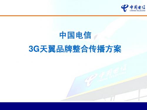 中国电信天翼3G品牌整合传播方案(值得学习)