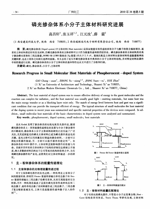 磷光掺杂体系小分子主体材料研究进展