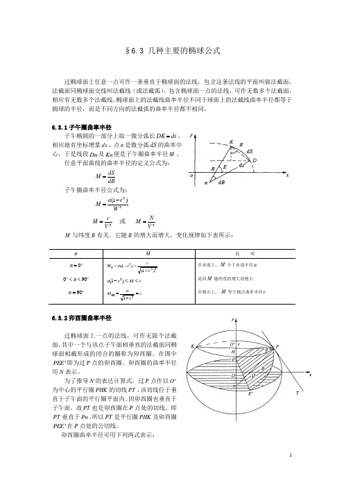 几种主要的椭球公式