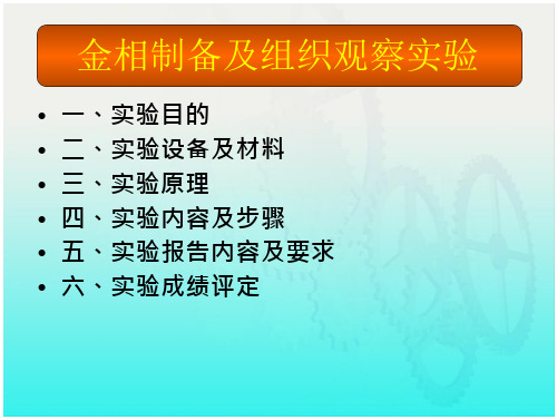 金相制备及组织观察实验