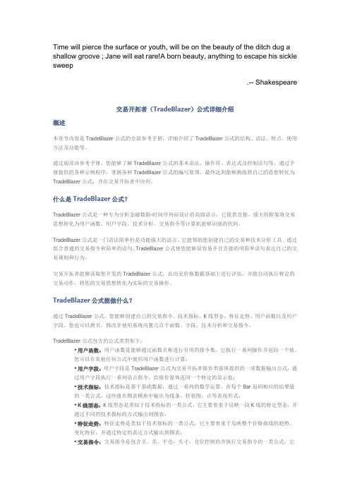 Cxpmdbn期货程序化交易——交易开拓者(TradeBlazer)公式详细介