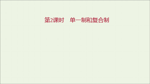 _新教材高中政治第一单元各具特色的国家第二课第2课时单一制和复合制课件部编版选择性必修