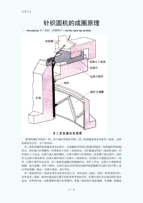 单双面针织圆机成圈原理图