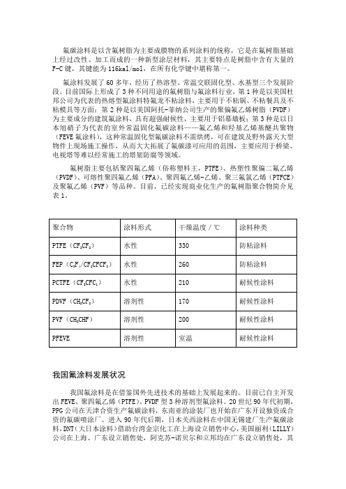 氟涂料分类