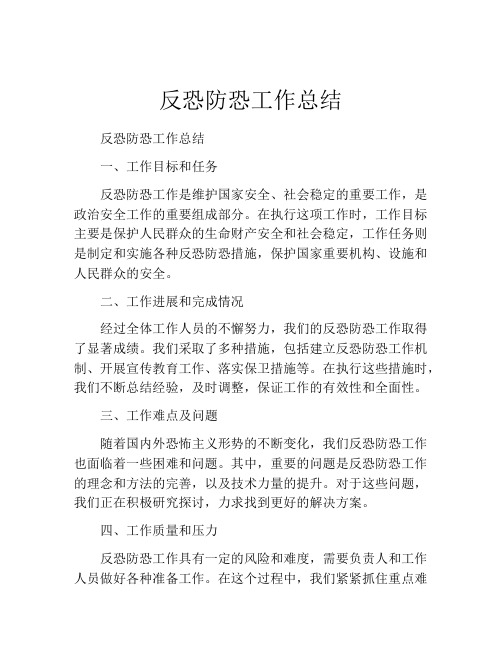 反恐防恐工作总结