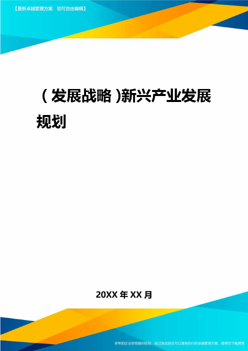 2020年(发展战略)新兴产业发展规划