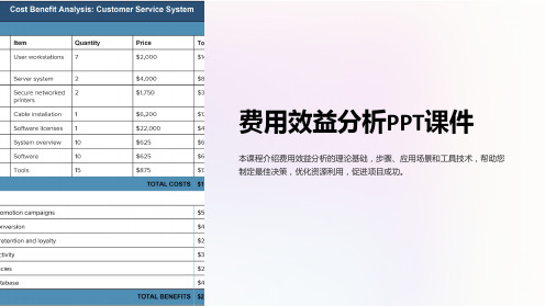 《费用效益分析》课件