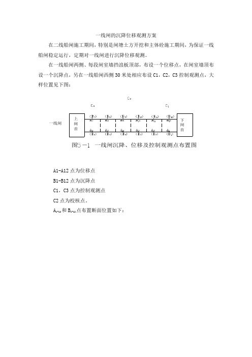 一线闸的沉降位移观测方案