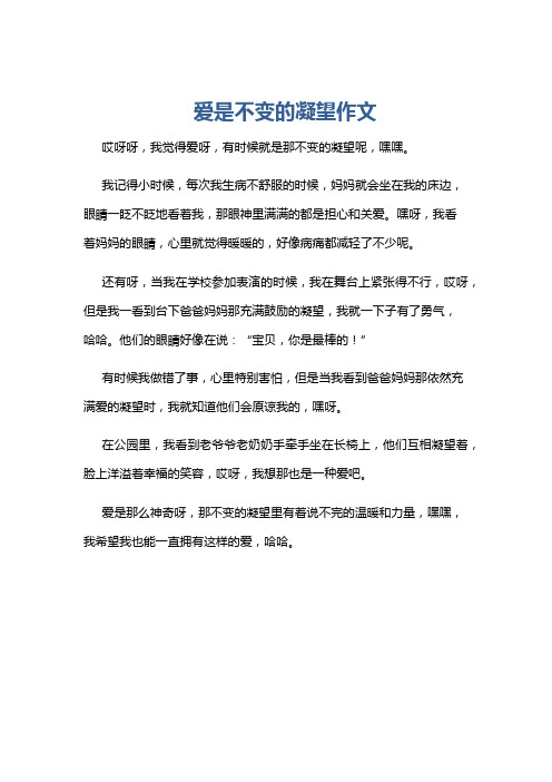 爱是不变的凝望作文