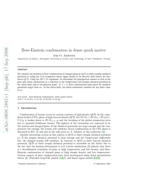 Bose-Einstein condensation in dense quark matter