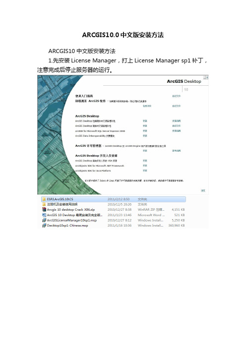 ARCGIS10.0中文版安装方法