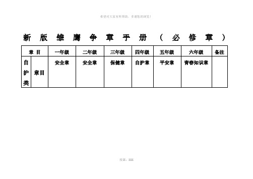 新版雏鹰争章手册(必修章)