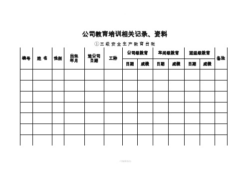 新入职员工三级安全教育台账