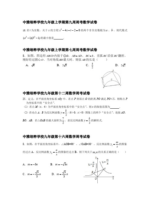 中考数学错题整理(压轴题部分)