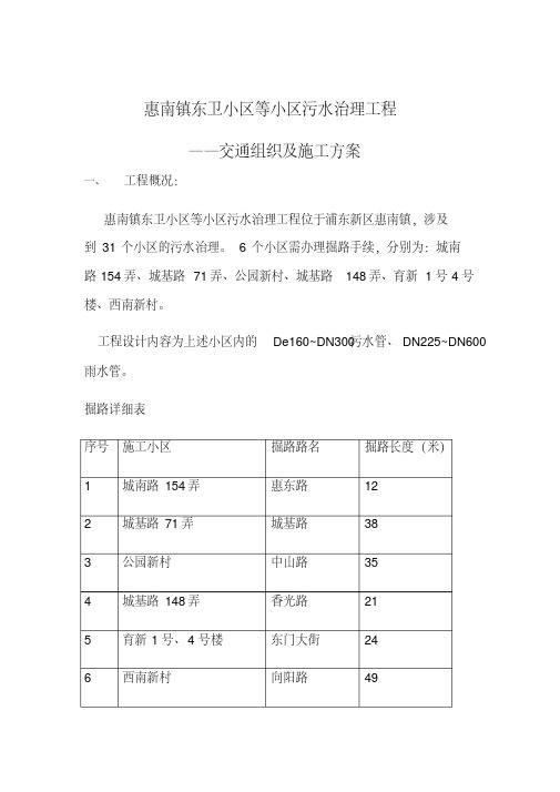 东卫掘路施工方案