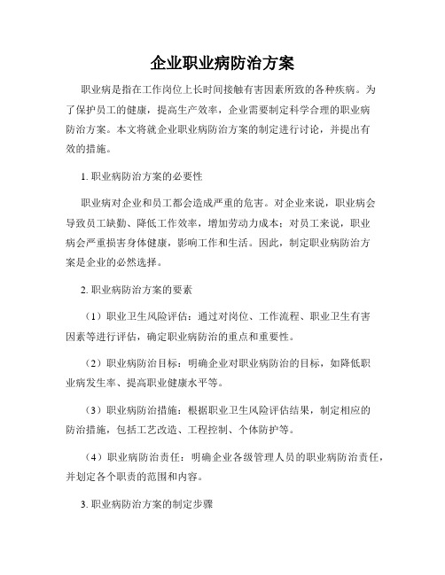 企业职业病防治方案