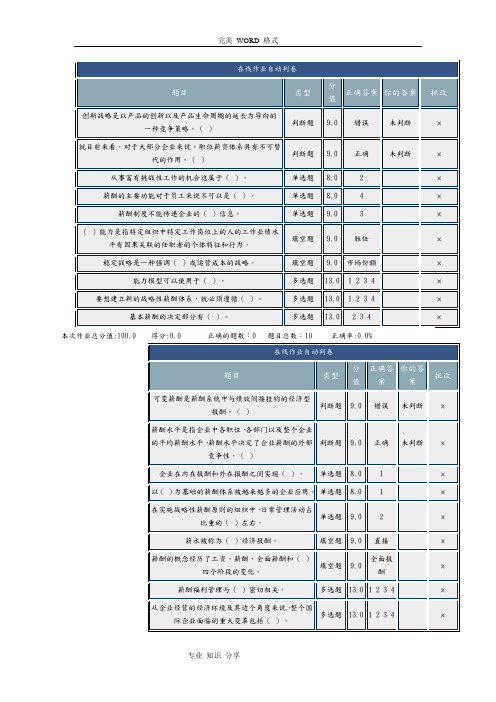 北理网上作业薪1酬管理