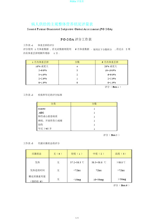 PGSGA评量表