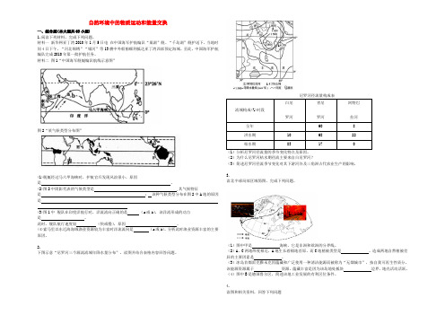 2017高三地理模拟试题选择专题汇编自然环境中的物质运动和能量交换含解析