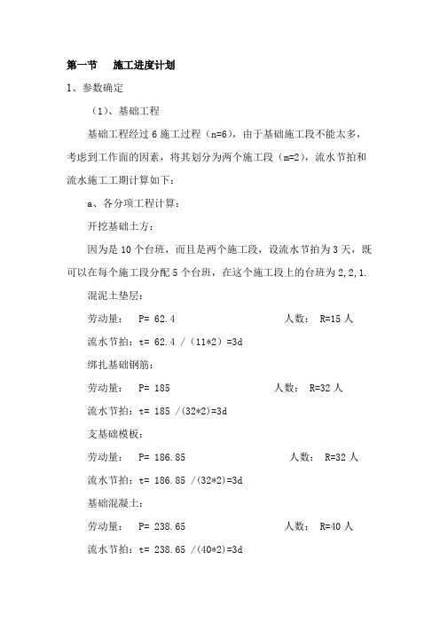 施工进度劳动量计算