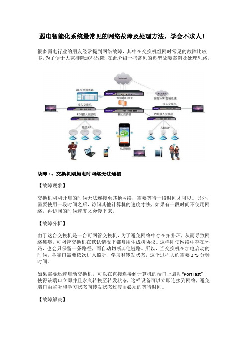 弱电智能化系统最常见的网络故障及处理方法,学会不求人!