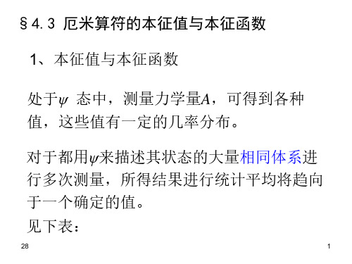 厄米算符的本征值与本征函数