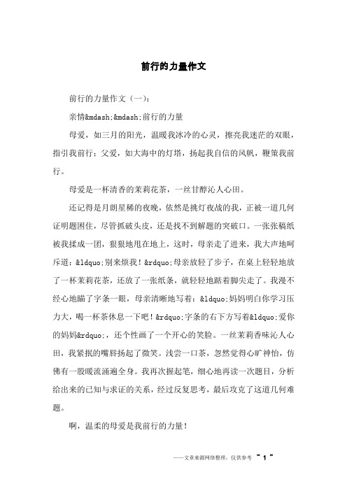 前行的力量作文