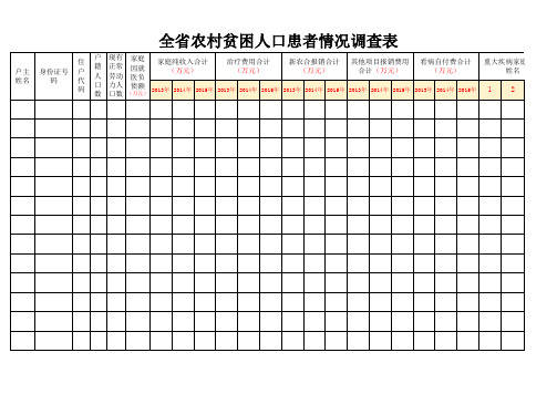 贫困人口调查资料打印模版