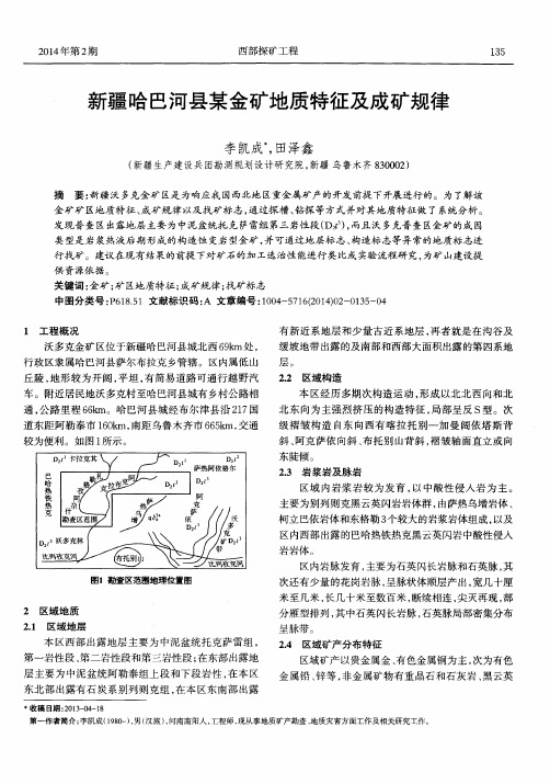 新疆哈巴河县某金矿地质特征及成矿规律