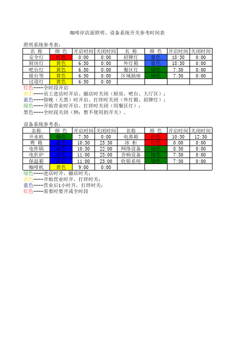 照明开关时间表