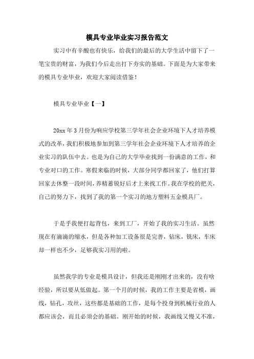 模具专业毕业实习报告范文