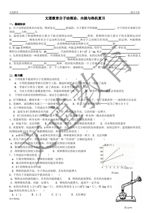 分子动理论、内能与热机复习